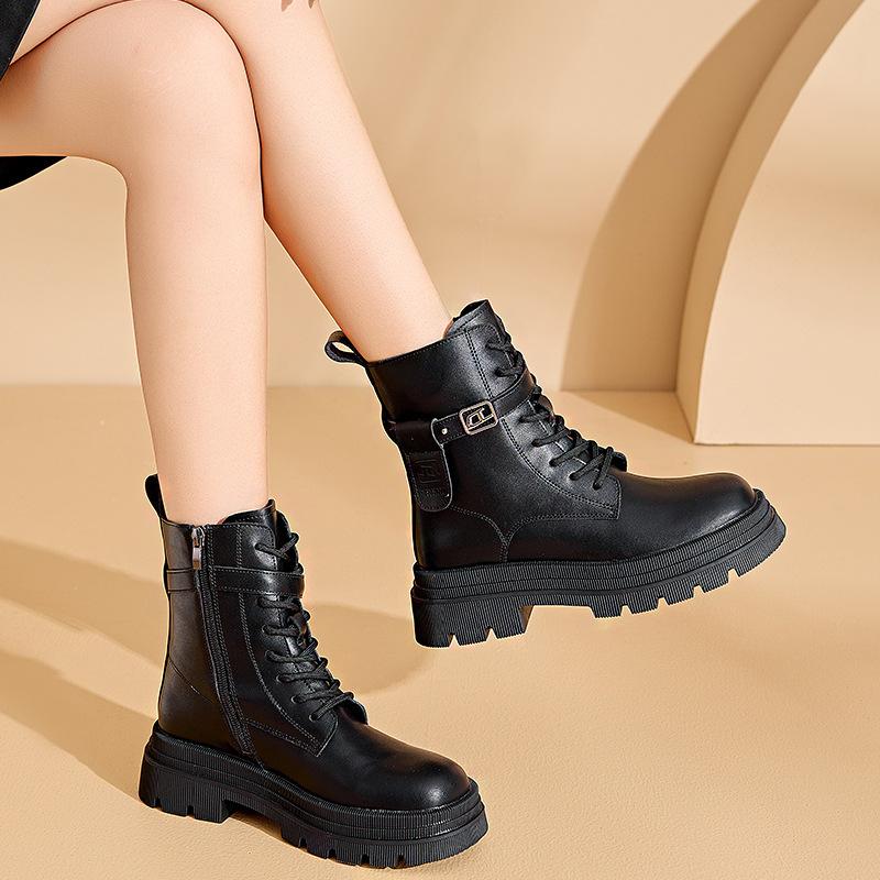 Новые женские белые ботильоны из искусственной кожи, армейские ботинки на толстой подошве со шнуровкой, женские осенне-зимние туфли на платформе, резиновые ковбойские сапоги