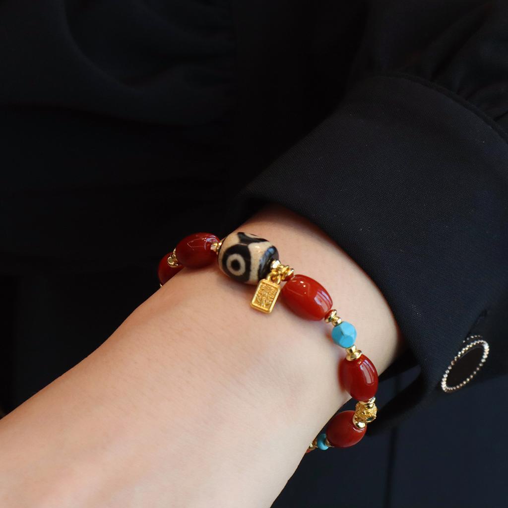 Original Design Natural Nanhong Agate Bracelet Bracelet Fashion Women Daily Jewelry Lucky Gift