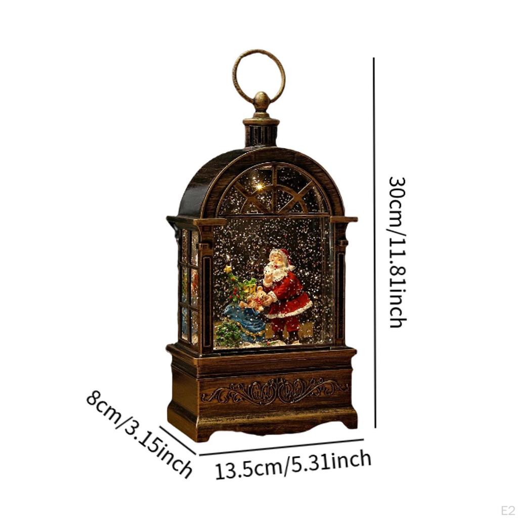 Christmas Music Box Desktop Figurine Lantern Portable Ornament Lighted for