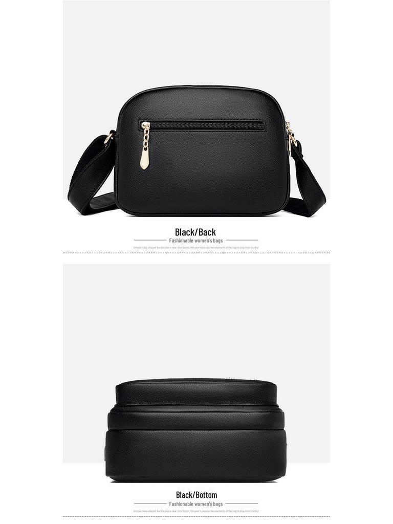 Однотонная женская сумка-мессенджер через плечо - коллекция весны 2025 года, универсальная, стильная для женщин среднего возраста