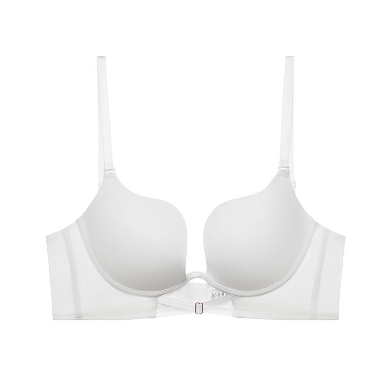 Traceless Bra Women Thick Cup Beautiful Back Invisible Underwear Glossy Sexy Gathering U-shaped Open Back Bra Women European and American Bra