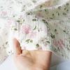 135x50CM Pink Rose Flower Printed Pure Cotton Double-layer Crepe Fabric For Kids Clothes, Household Cloth DIY Fabric YHTJ0137
