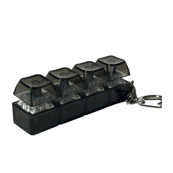 Брелок-подвеска Механическая клавиатура Игрушка для снятия стресса с тактильным щелкающим звуком Прозрачные кнопки со светодиодной подсветкой Портативный брелок