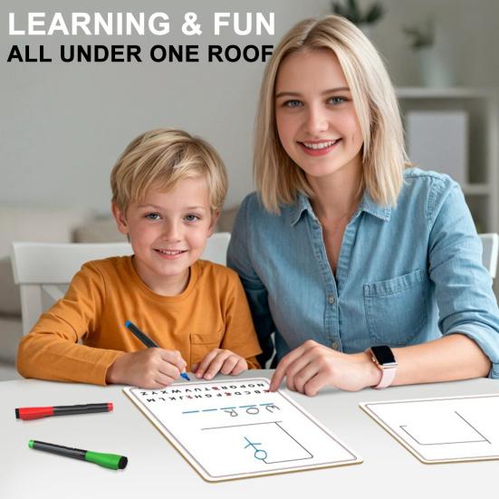 Настольная игра 9X12 Двусторонняя белая доска Многоразовая Портативная Стираемая Игры Виселица Сухая