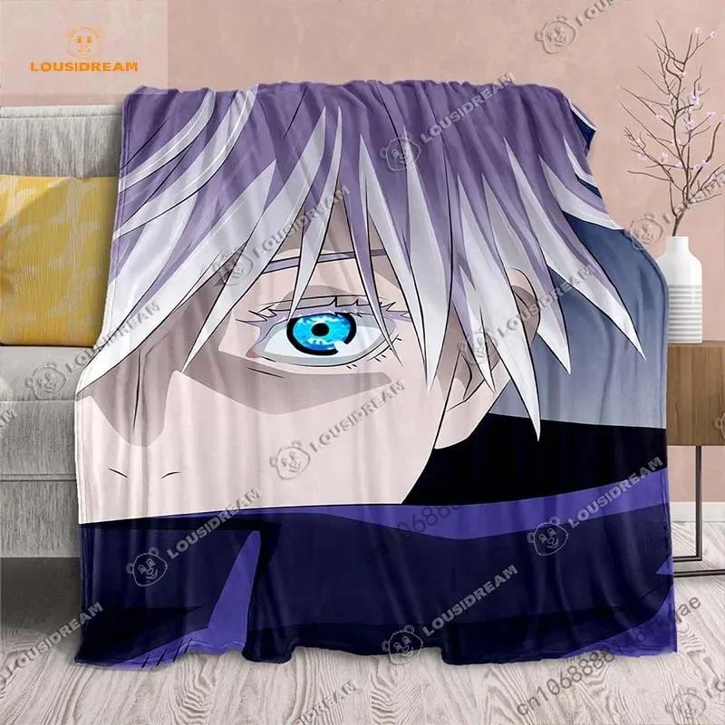 Cartoon Anime Jujutsu Kaisen Throws Blanket Soft Featuring Yuji Megumi Obara and Satoru Gojo Blanket for Travel Beding Bed