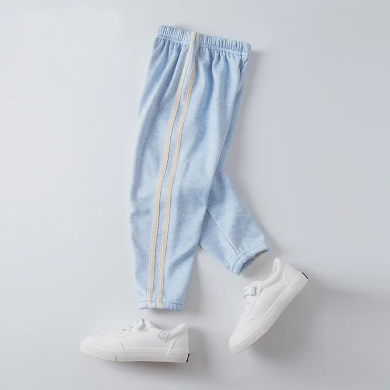 Boys' and Girls' Velvet-Lined Autumn Sports Pants - Warm Casual Wear for Spring and Fall