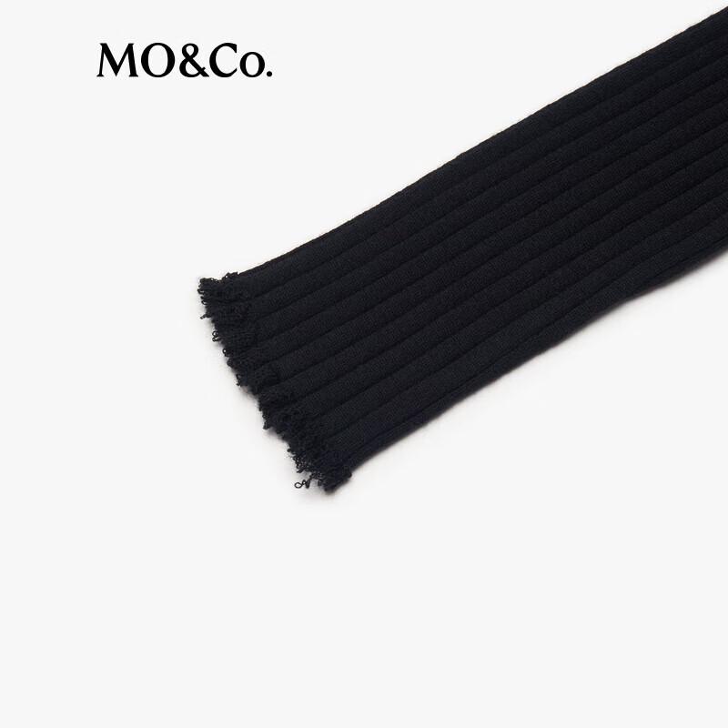 MO&Co. Женский свитер из мериносовой шерсти с высоким воротником и застежкой-молнией до середины груди