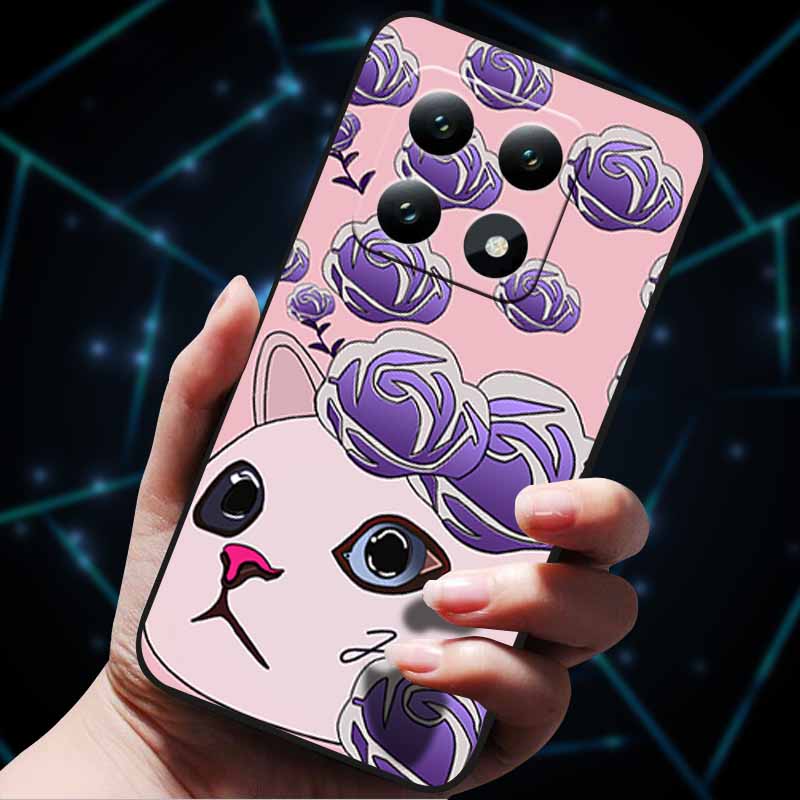 3D Flowers Emboss Fundas For Xiaomi 14T Pro 5G Case Soft Silicone Phone Cases for Xiaomi 14T 5G Back Covers Shell Mi 14T Pro Bag