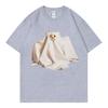 Funny Ghost Kitten Meme Graphic T Shirts Unisex Unisex Clothing Gothic Fashion Tshirts Summer Casual Cotton Short Sleeve Tshirt