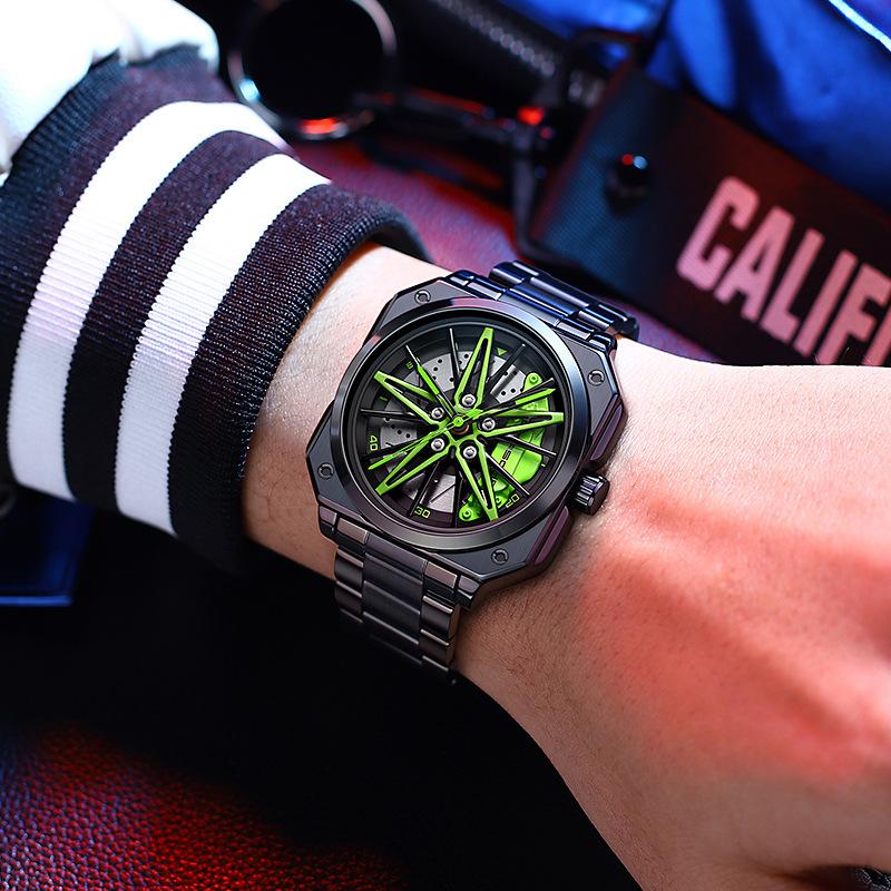 SVJ Мужские часы Высококачественные подлинные часы Black Knight Wheel с вращающимся циферблатом и светящейся таблицей модификаций