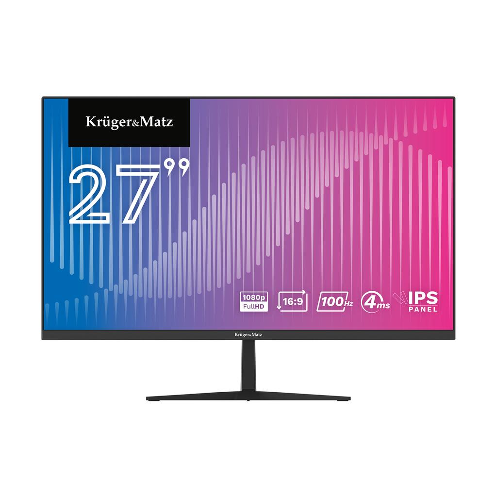Kruger&Matz 27" Fullhd 100Hz Ips Hdmi Vga Безрамочный Светодиодный Монитор Со Встроенными Динамиками