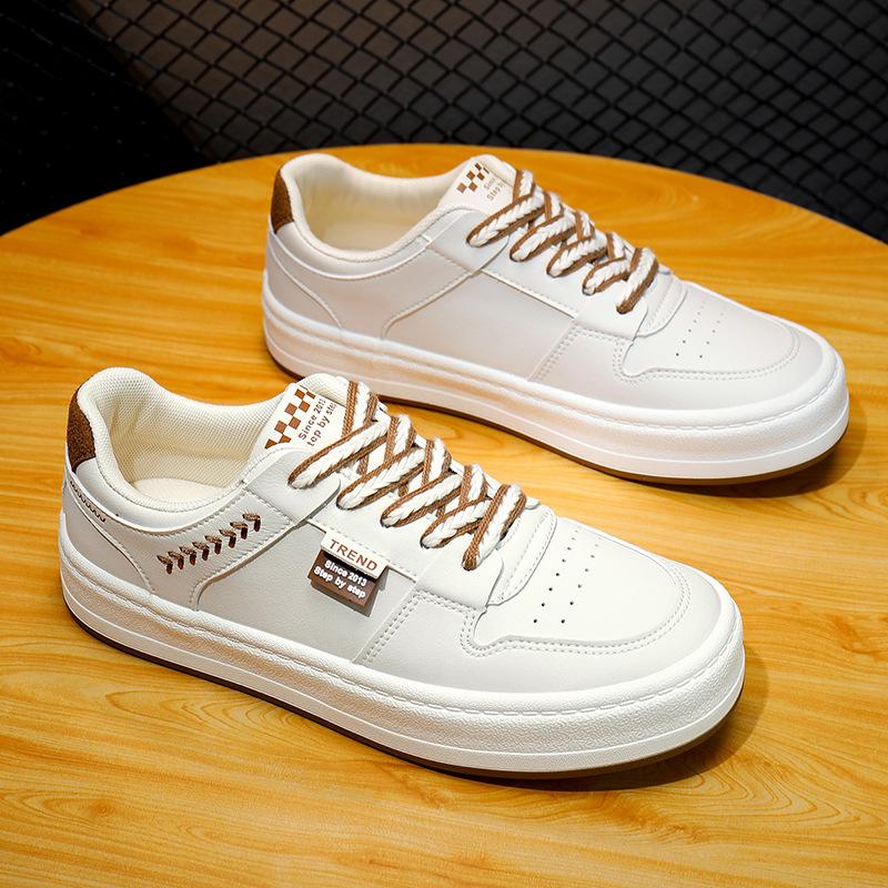 Обувь на плоской подошве мужская новая весенняя тенденция модная повседневная спортивная обувь молодежная дышащая модная цветная кожаная обувь мужская
