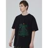 Black T Shirt Peace on Earth Christmas Tree Design Holiday Season Wear