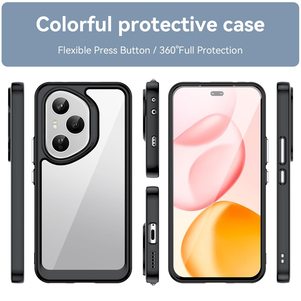 Для Honor 400 Pro 5G (Глобальный) Чехол для телефона WANLONFENG Серия XC TPU Акриловая крышка с закаленным стеклом (Большое отверстие для линзы)