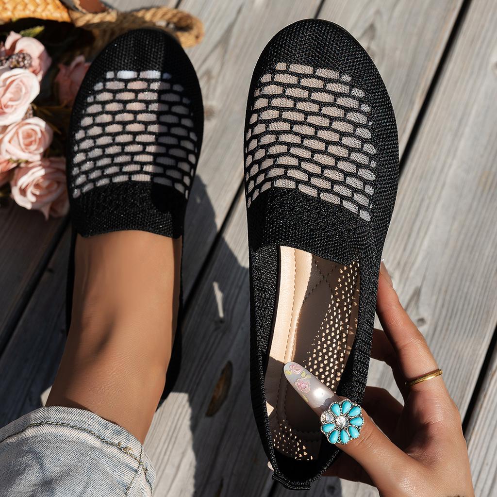 Women Flats Shoes Spring Autumn New Round Toe Shallow Loafers Comfortable Breathable Mesh Casual Barefoot Sneakers Women