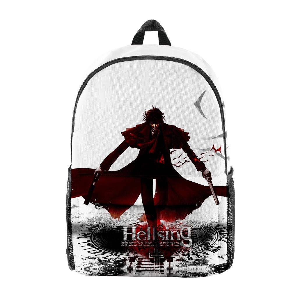 Классический Новый Забавный Крутой Hellsing зрачок Рюкзак для книг Тетрадь Рюкзаки 3D Печать Оксфорд Водонепроницаемый Рюкзаки для путешествий для мальчиков/девочек