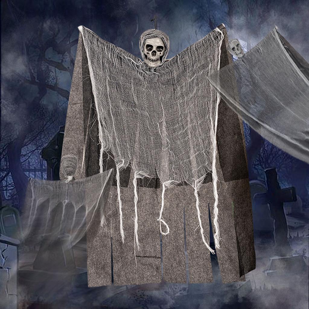 Realistic Skeleton Cloth Hanging Decoration For Halloween Yard Party Outdoor Scary Ghost Scene Setup With Durable Plastic Fabric Material