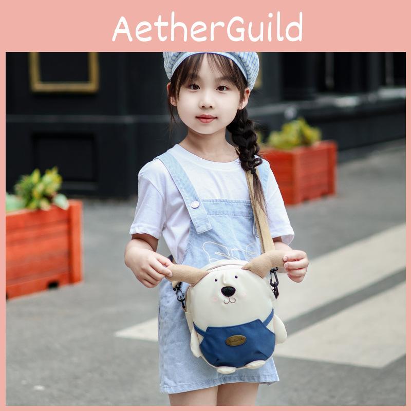 Children Nylon Cute Dog Shoulder Bag With Breathable And Durable Design For School Use