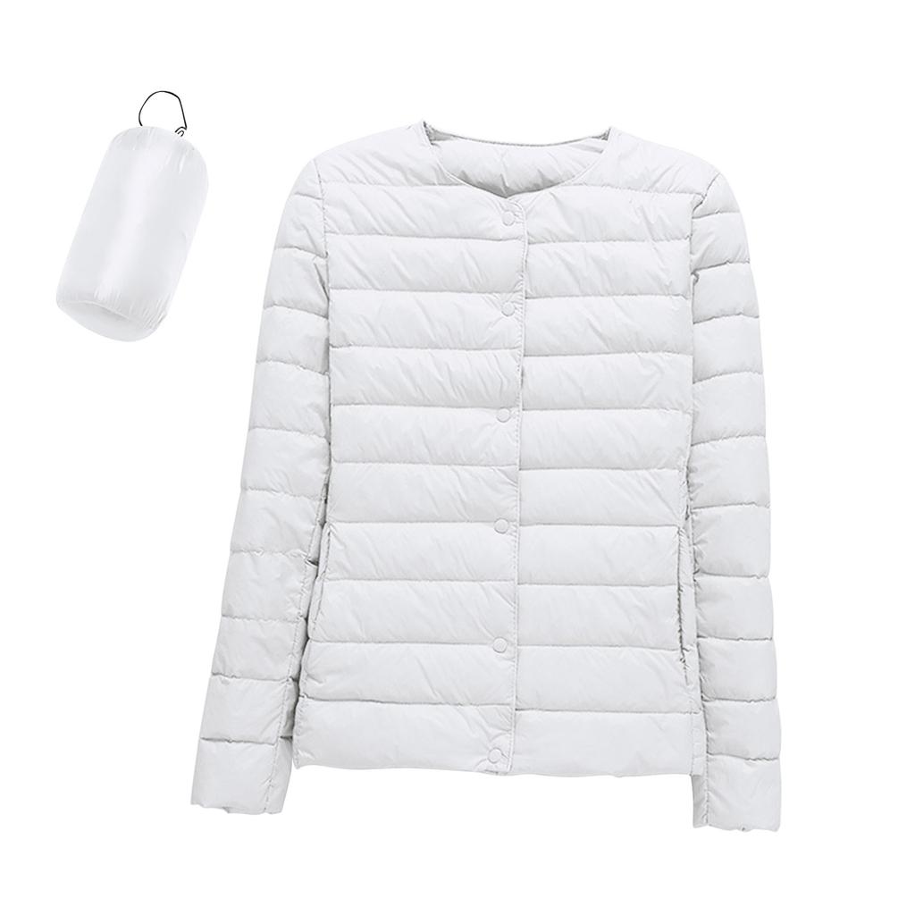 Женская легкая пуховая куртка, однотонная, пуховая куртка с карманами