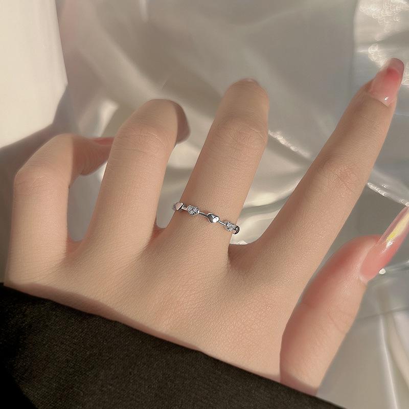 Изысканное золотое разомкнутое кольцо: Японский и корейский стиль, тонкое кольцо с бриллиантами, штабелируемые и элегантные украшения для пальцев