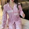 Long Sleeve Velvet Lounge Wear Women's Pajama Set Princess Style 2 Piece Pajama Set Pajamas Sexy Lace Collar Pajamas