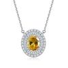 S925 Sterling Silver Necklace Fashionable European and American Cross-border Pendant Row Diamond Colored Treasure Necklace Collarbone Chain Twelfth