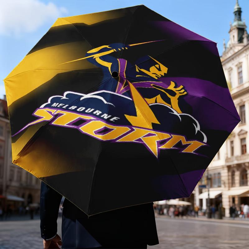 Melbourne Storm Team Umbrella Folding umbrella, automatic umbrella 8-Frame for Travel, camping Use Gift for Halloween Christmas