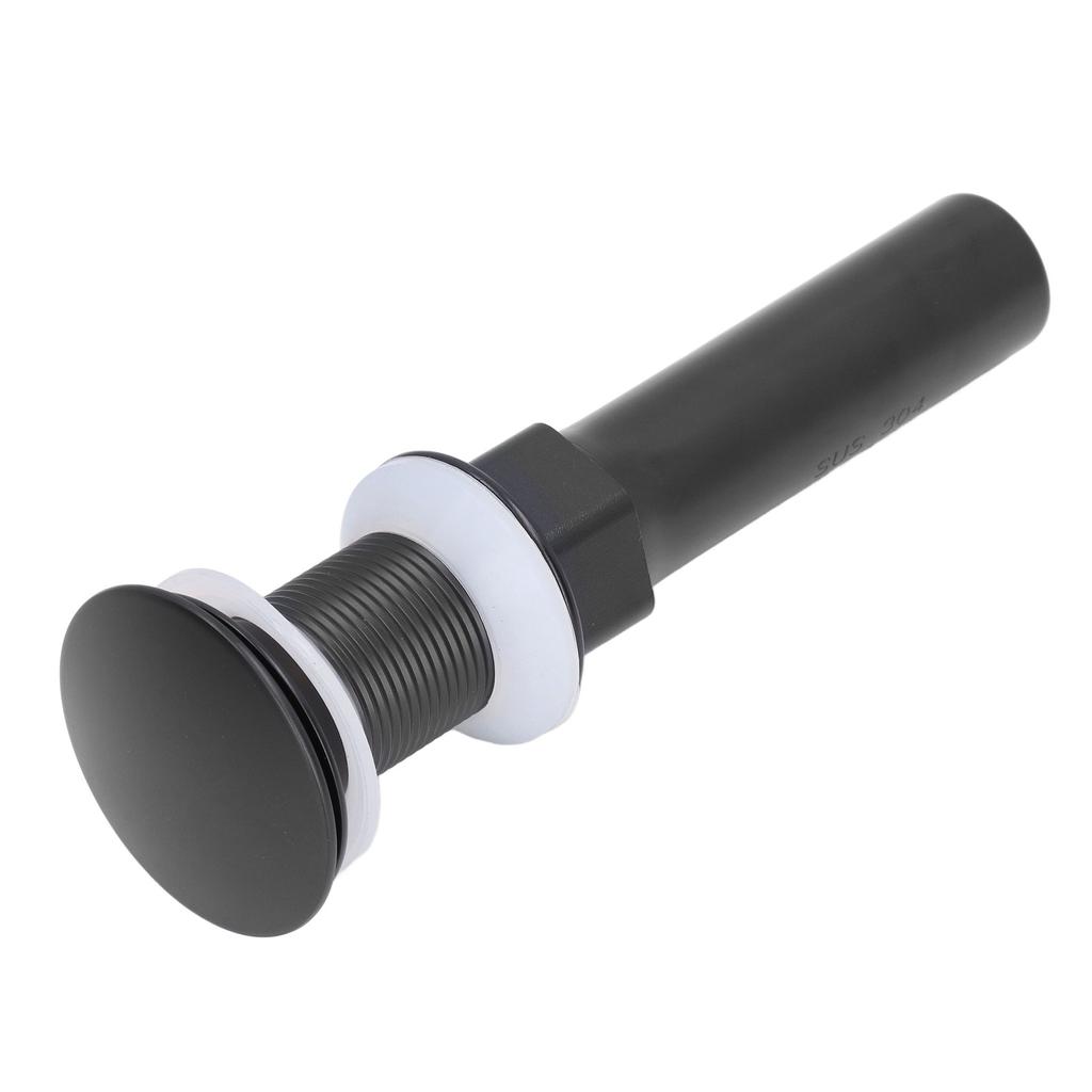 Round Popup Sink Drain Copper Stainless Steel Drain Stopper with Filter Basket Bathroom Accessory for Household