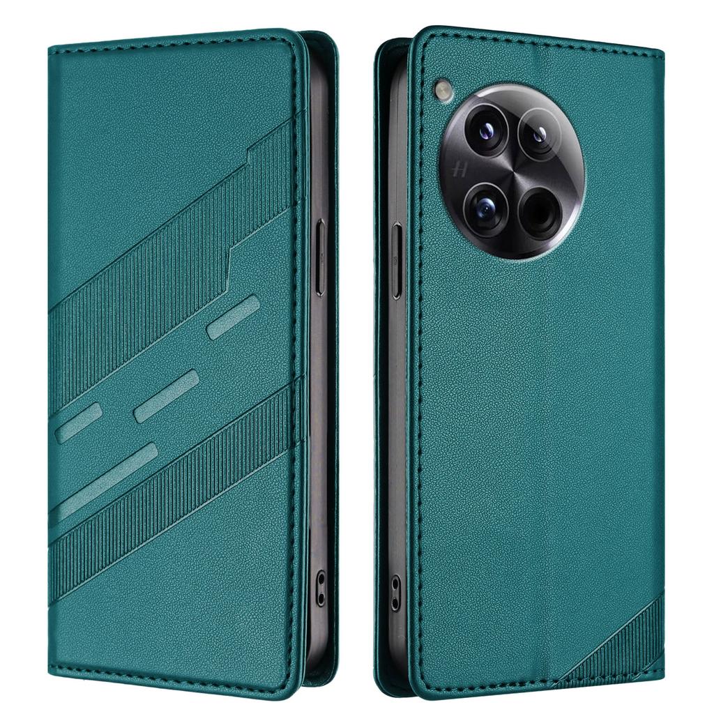 For OnePlus 12 5G Phone Cases Punk Style Imprinted Wallet Stand Leather Cover