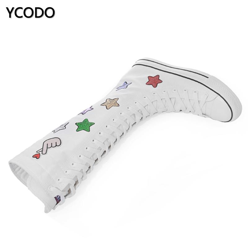 Весенне-осенние женские ботинки, парусиновые сапоги до середины икры, повседневная обувь с высоким берцем, длинные сапоги, удобные ботинки на плоской подошве со шнуровкой, размер 34-43