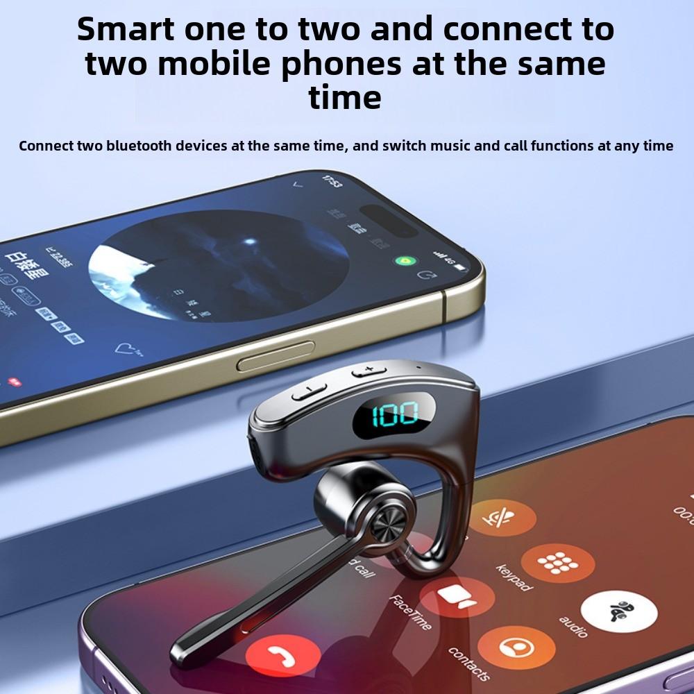 The New Wireless Bluetooth Headset Does Not Fit The Ear Hanging Sports Driving Dual-wheat Noise Reduction Ultra-long Endurance