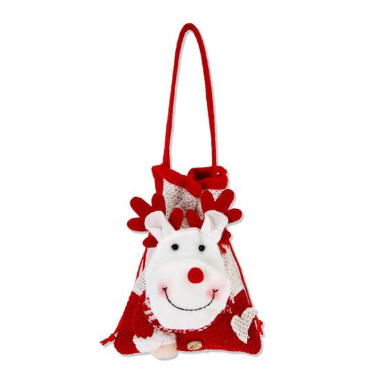 Christmas Candy Bag Snowman Santa Claus Reindeer Doll Bag Drawstring Xmas Goody Holder Favor Bags for Christmas Eve