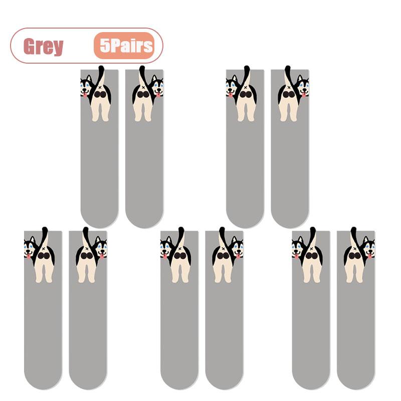 Cute 3D Abstract Dog Egg Socks Whimsical Puppy Design Breathable All Season Unisex Crew Socks for Home Outdoor Party Gift