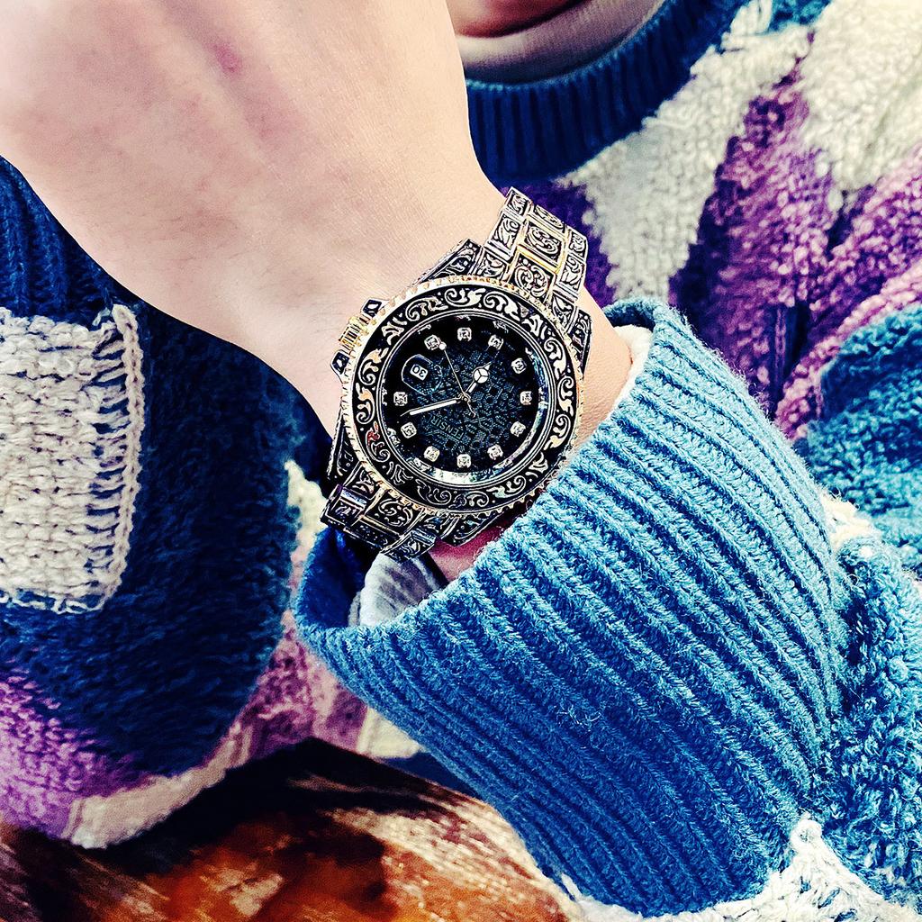 Часы Мужские Модные Ретро Роскошные Креативные Стальной Браслет Наручные Часы Аналоговые Часы Светящаяся Стрелка Календарь Мужские Кварцевые Наручные Часы Montre Homme