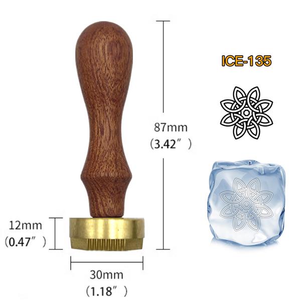 Ice Stamp With Removable Brass Head & Wood Handle - Vintage 1.18" Branding for Cubes, Cocktails, Whiskey, Mojito Drinks - Bar Making DIY Crafting