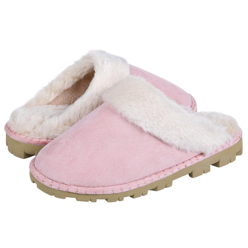 Comwarm Warm Cotton Slippers For Women Men Autumn And Winter Flats Soft Non-slip Fluffy Slippers Design Slides Indoor House Shoe