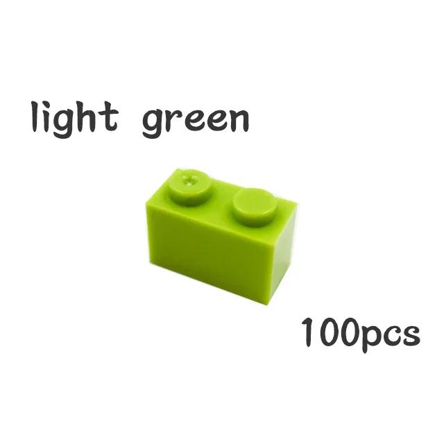 100 шт. DIY 3004 Толстые Строительные Блоки Фигурки из Частиц 1x2 Точки Кирпичик Работает С Образовательной Креативной Конструкцией Leduo Детская Игрушка