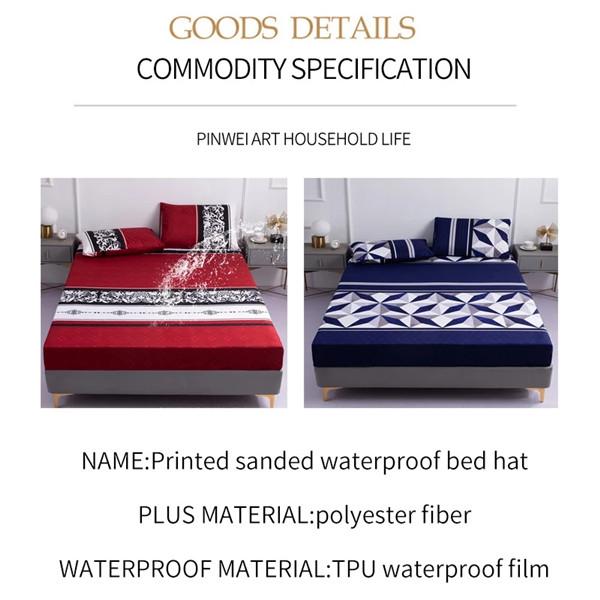 Супер водонепроницаемая простыня из 3 предметов, гладкий наматрасник, покрывало с глубоким карманом, дышащее мягкое покрывало, постельное белье (С 2 наволочками)