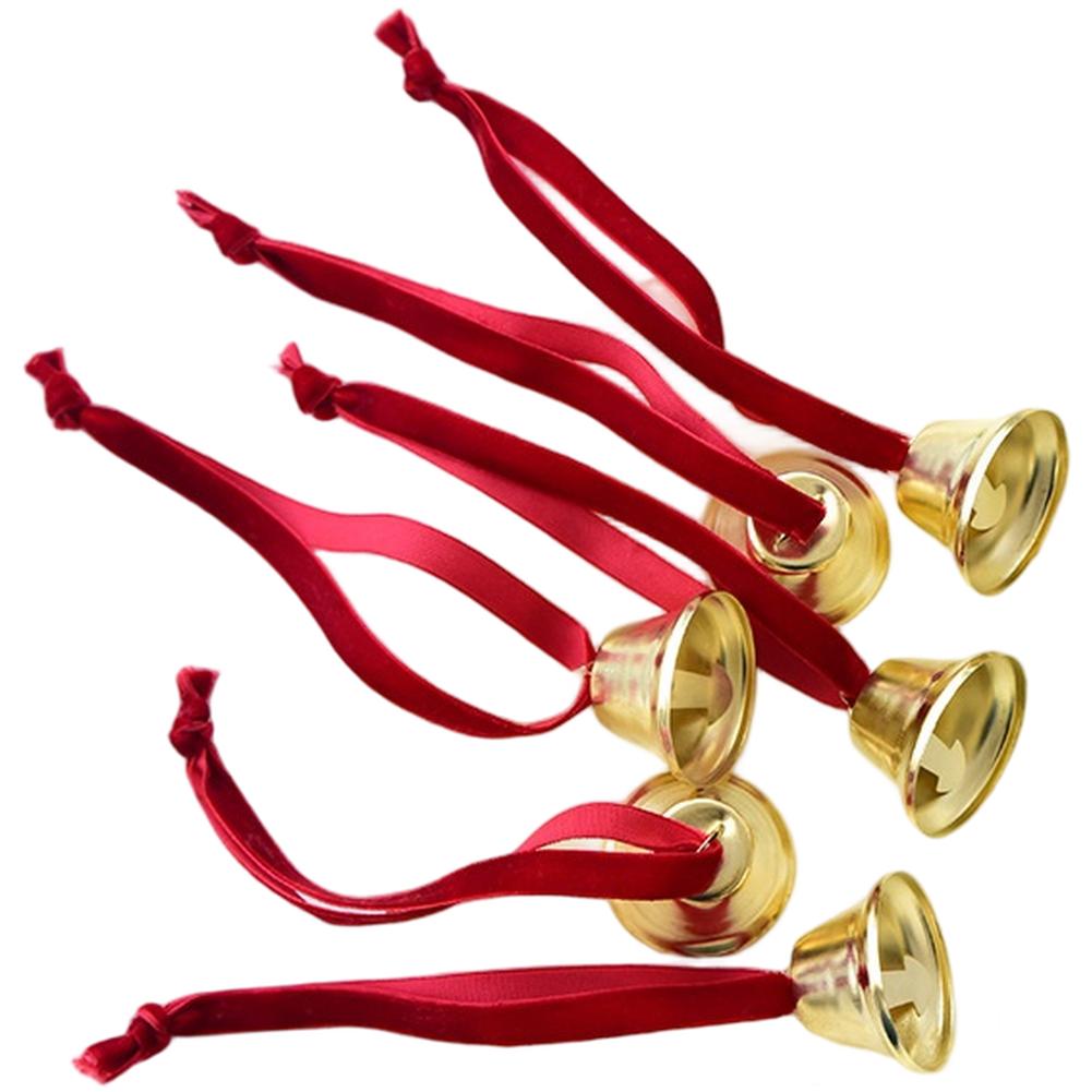 6pcs Christmas Iron Bells Ornaments Set Red Hanging Decor For Tree Modern Christmas Tree Party Decorations