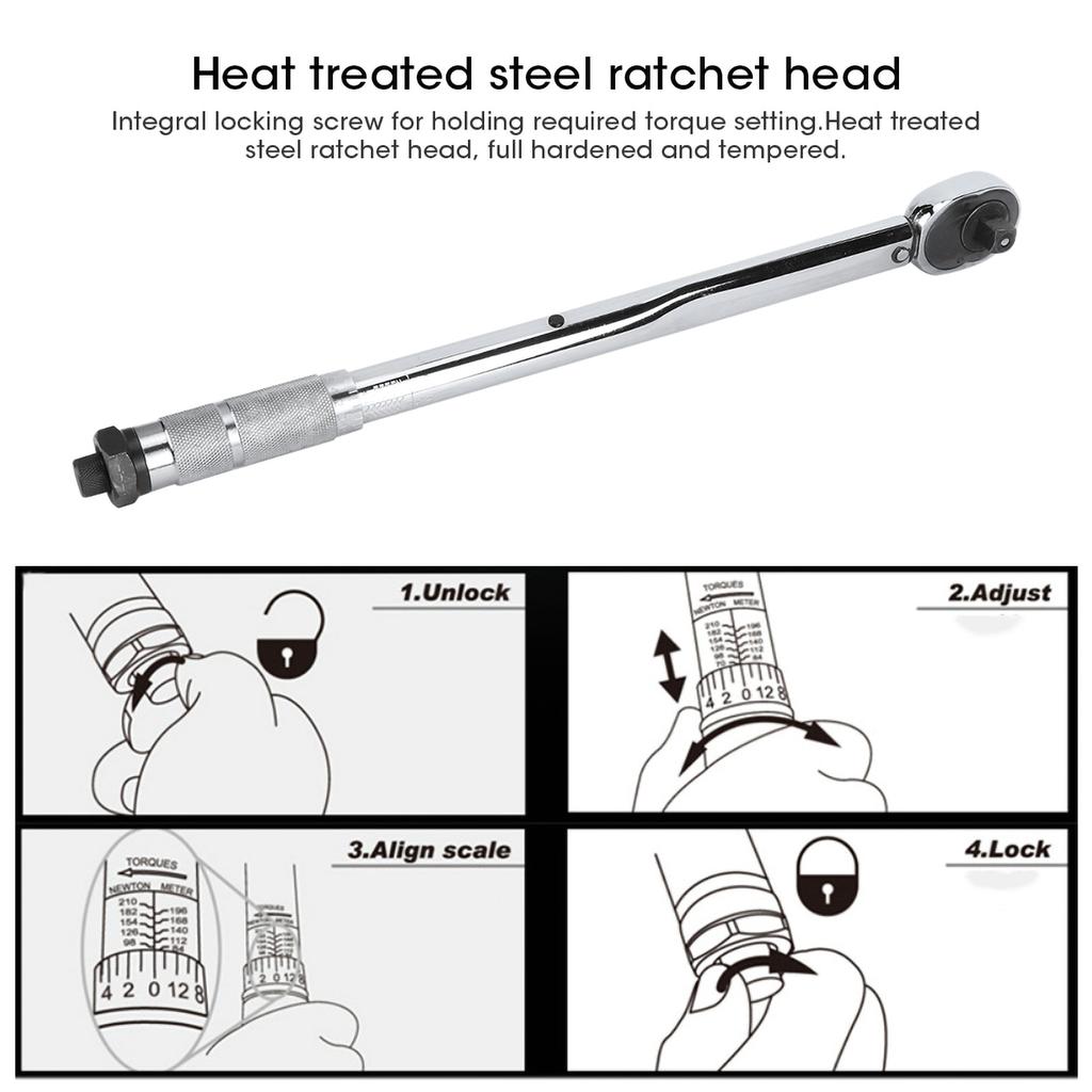 12in 28210Nm Torque Wrench High Precision Preset Ratcheting Spanner Car Repair ToolsWith