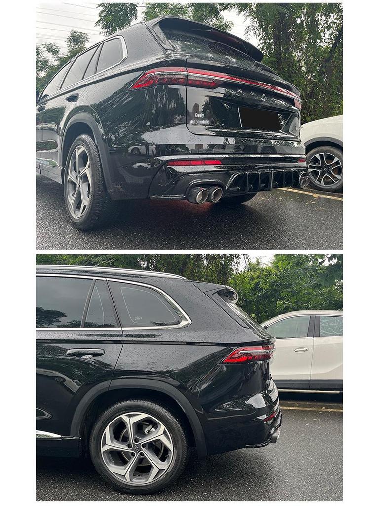 Обвес для Geely Xingyue L 21-25: Модифицированные передний/задний сплиттеры, диффузор и насадки на выхлопные трубы