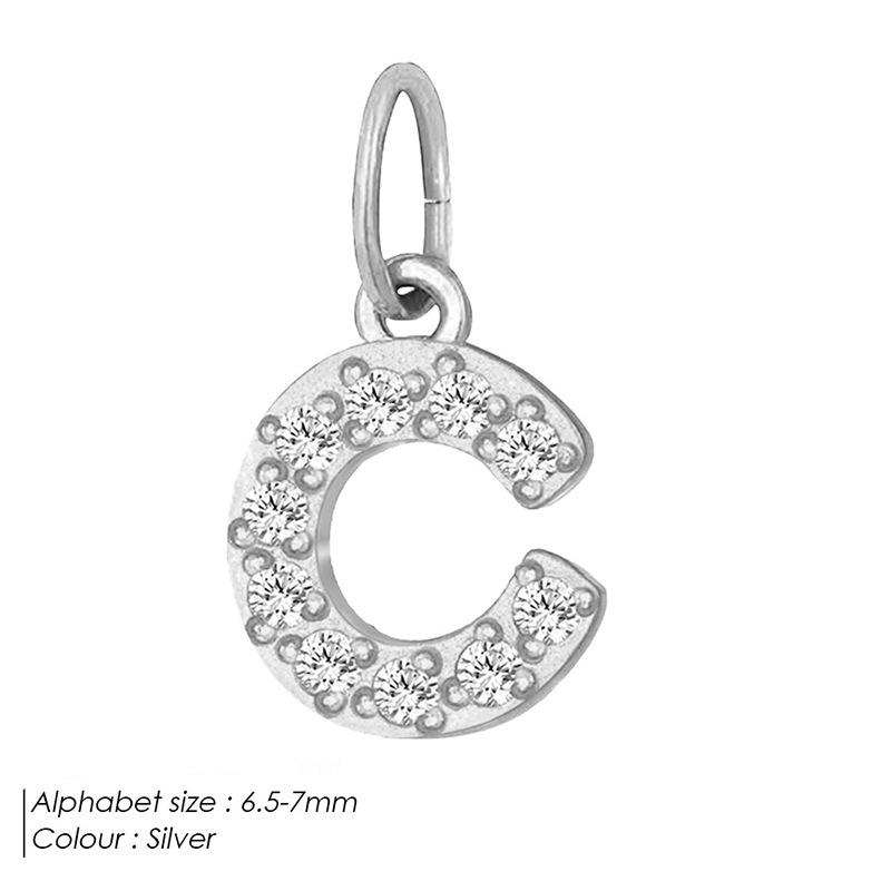 Европейская и американская подвеска-буква из нержавеющей стали, полностью инкрустированная бриллиантами, с вариантами ожерелья и браслета из циркония для самостоятельной сборки