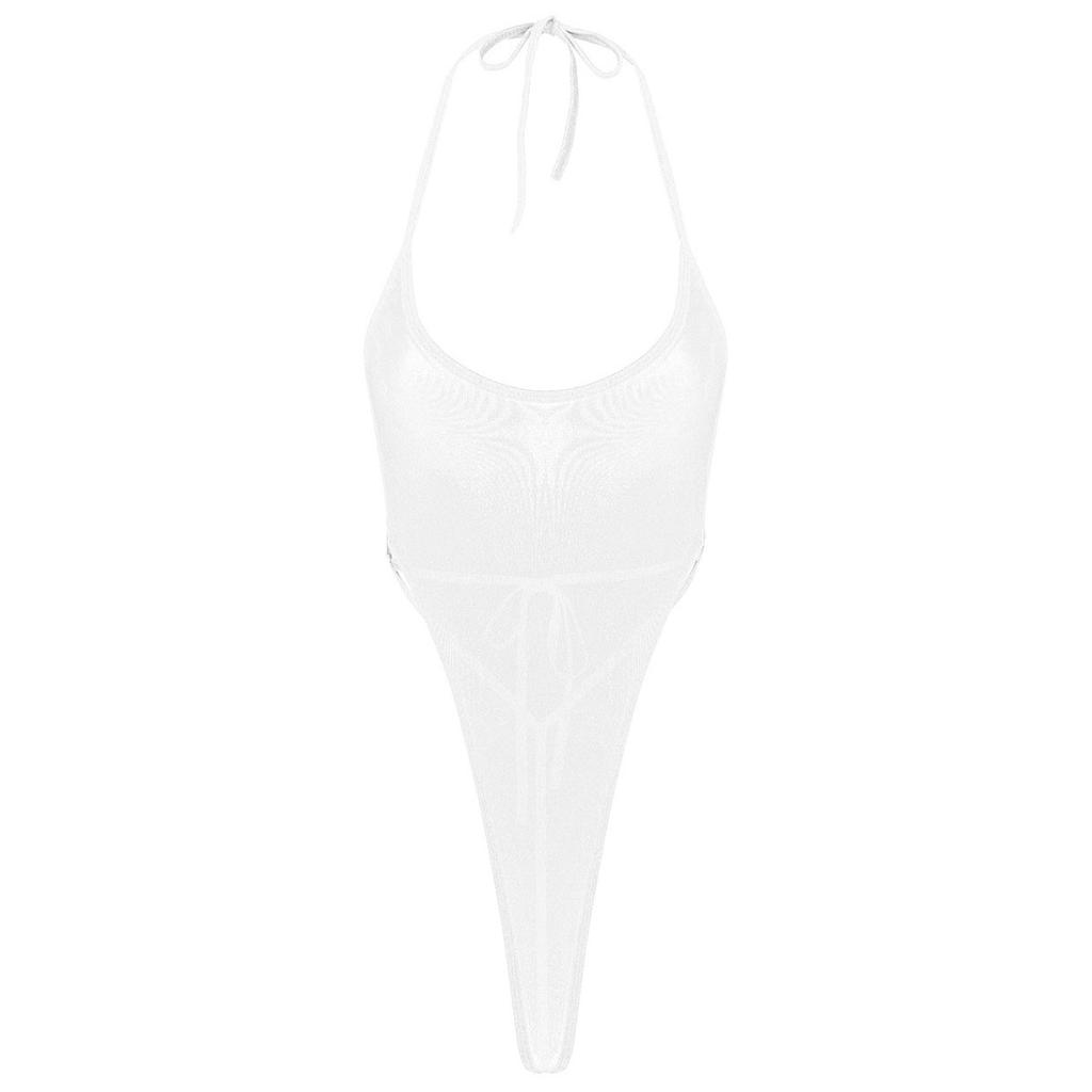 Женский цельный прозрачный сетчатый боди с открытой спиной, бикини, боди, ночное белье