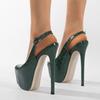 Liyke зеленые туфли на платформе из кожи со змеиным принтом женские босоножки на шпильках сексуальные босоножки с открытым носком экстремально высокие каблуки вечерние туфли для стриптиза