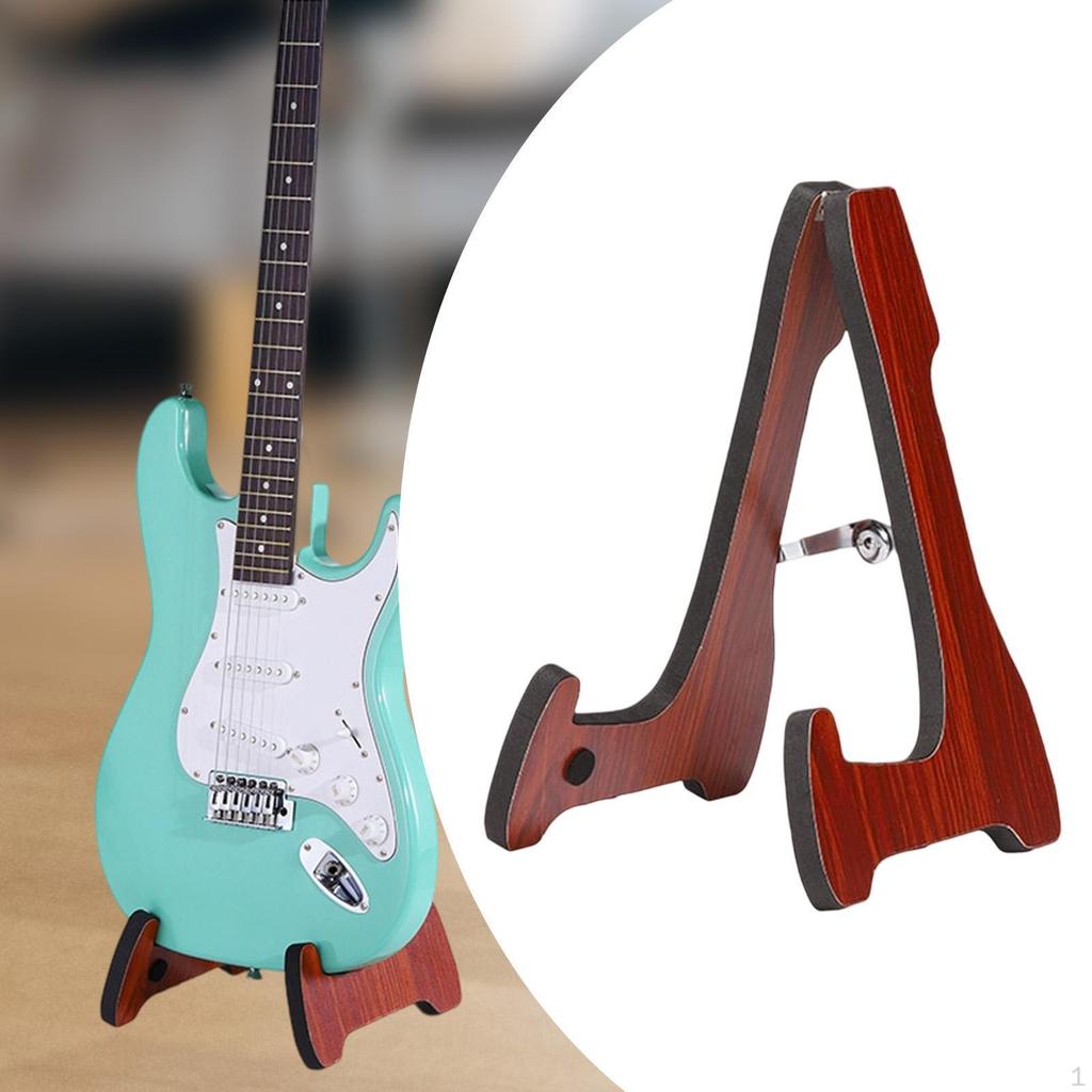 Foldable Guitar Stand, Gift, Accessories, Sturdy Wooden Holder for Electric And Bass Guitars.