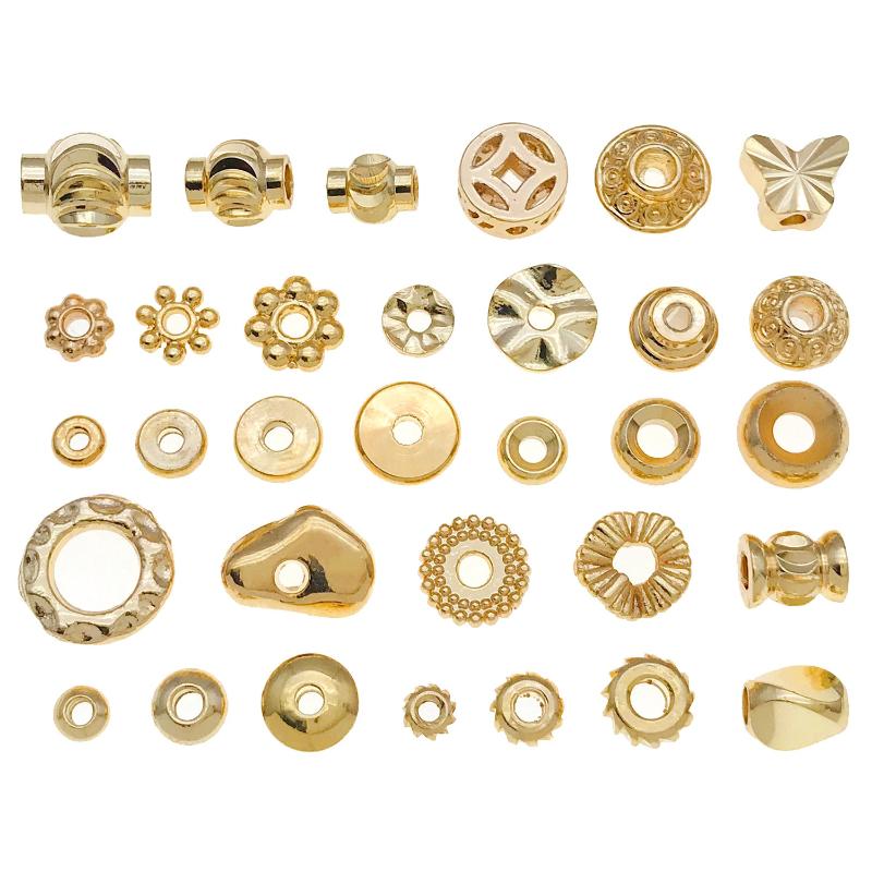 10-100 шт. Золотые разделительные бусины из нержавеющей стали для изготовления браслетов и ювелирных изделий своими руками, плоские круглые свободные бусины, материалы для изготовления украшений ручной работы