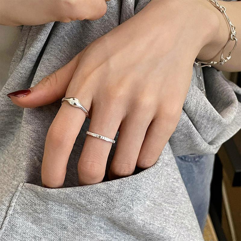 Elegant Geometric Design Copper Ring For Women Trendy Minimalist Adjustable Fashion Statement
