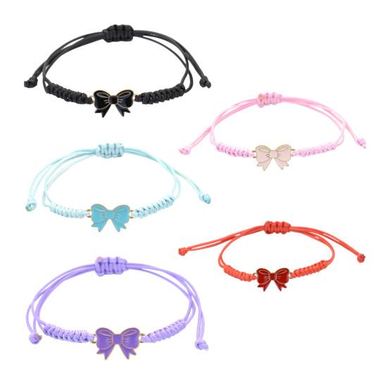 Yousheng Bow Braided Bracelet Adjustable String Rope Bracelet Handcrafted Cheerleader Bracelet for Cheer Dance Team Friends Gift