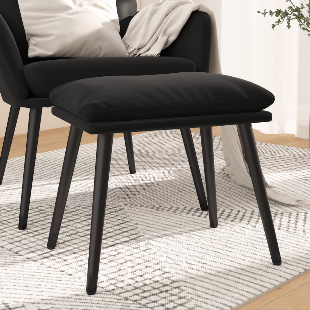 Footstool Black 45x29.5x35 cm Velvet