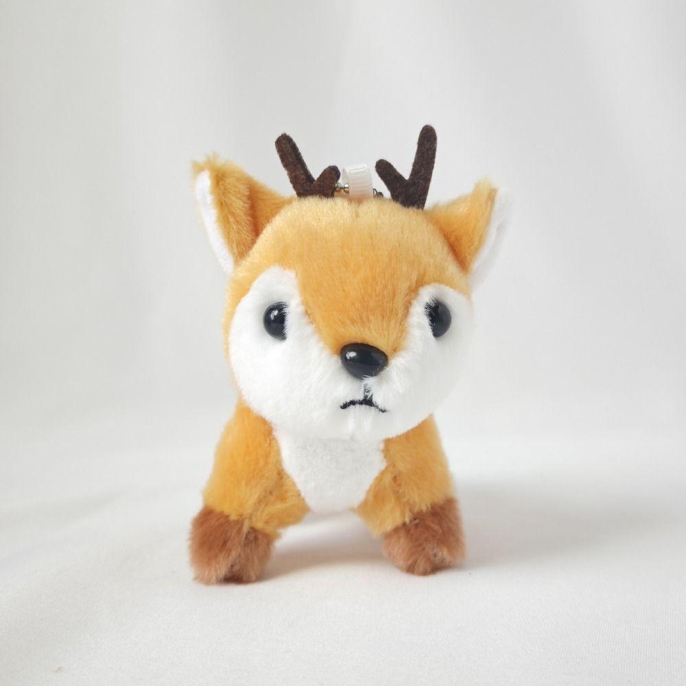 Stuffed Animal Stuffed Deer Keychain Fawn Keychain Fluffy Elk Doll Deer Plush Toy Backpack